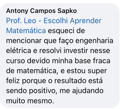 Depoimento de aluno