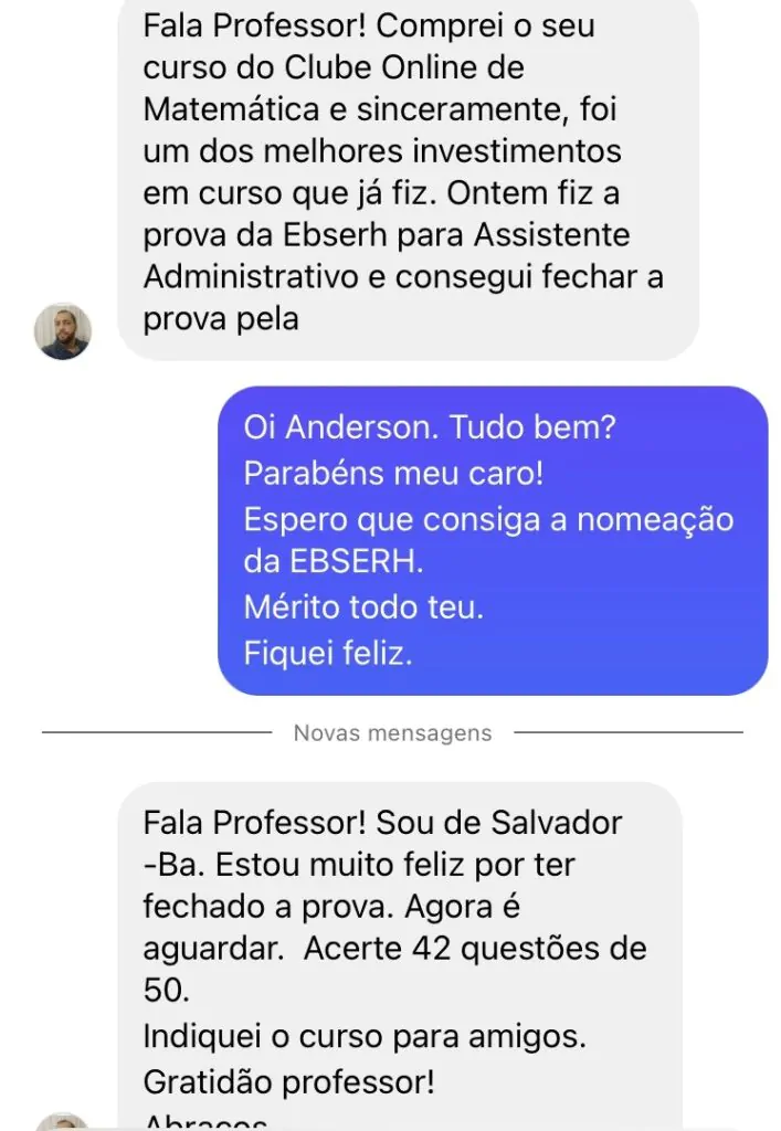 Depoimento de aluno