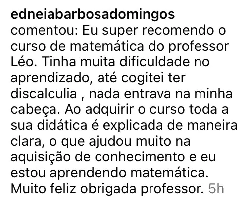 Depoimento de aluna