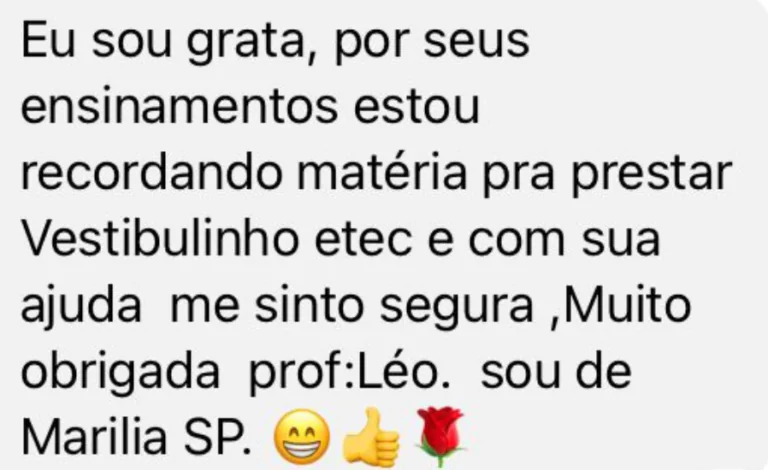 Depoimento de aluna