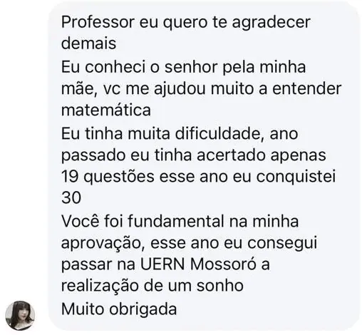 Depoimento de aluno