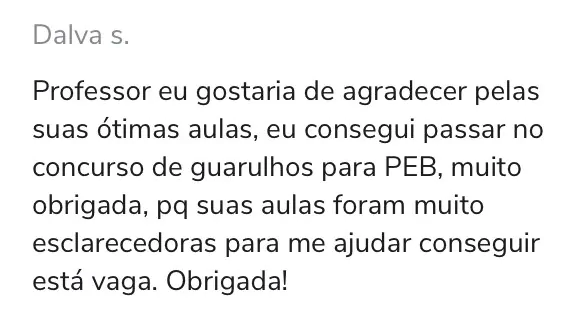 Depoimento de aluna